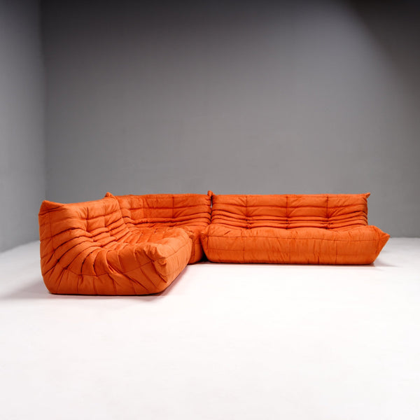 Ligne Roset by Michel Ducaroy Togo Tangerine Orange Modular Sofa, Set of 3 - REHAUS - Michel Ducaroy