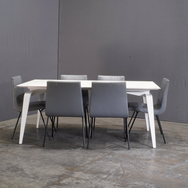Ligne Roset Odessa Dining Table with White Lacquered Base by Mauro Lipparini - REHAUS - Ligne Roset