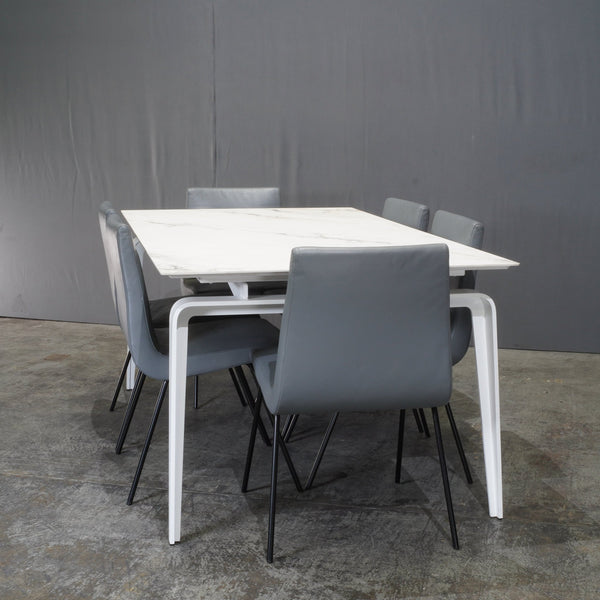 Ligne Roset Odessa Dining Table with White Lacquered Base by Mauro Lipparini - REHAUS - Ligne Roset