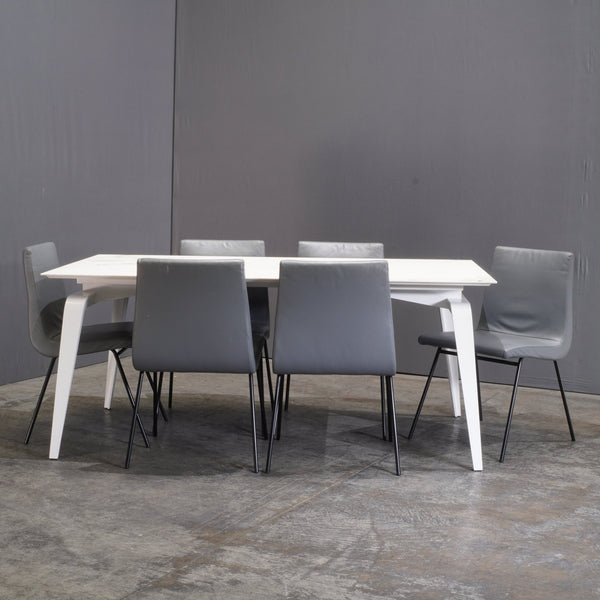 Ligne Roset Odessa Dining Table with White Lacquered Base by Mauro Lipparini - REHAUS - Ligne Roset