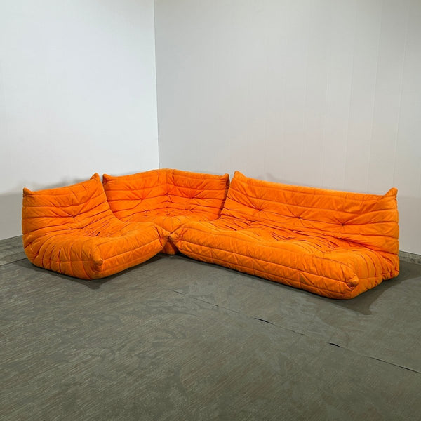 Ligne Roset Orange Togo Three Set by Michel Ducaroy - Corner Togo, Three Seater Sofa and Fireside Armchair @ REHAUS