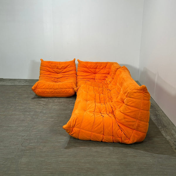 Ligne Roset Orange Togo Three Set by Michel Ducaroy - Corner Togo, Three Seater Sofa and Fireside Armchair @ REHAUS