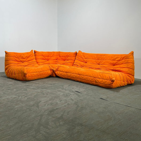Ligne Roset Orange Togo Three Set by Michel Ducaroy - Corner Togo, Three Seater Sofa and Fireside Armchair @ REHAUS