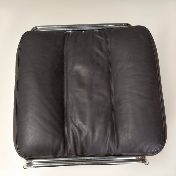 Marco Zanuso for Zanotta Brown Leather Maggiolina Lounge Chair & Footstool - REHAUS - Marco Zanuso