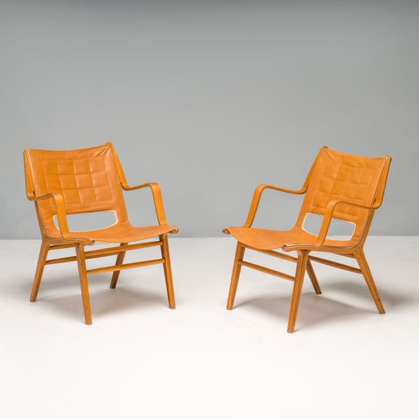Mid Century Hvidt & Mølgaard - Nielsen for Fritz Hansen AX 6060 Leather Armchairs, Set of 2 - REHAUS - Peter Hvidt & Orla Mølgaard - Nielsen