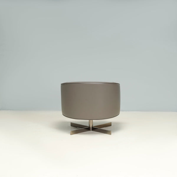 Minotti by Rodolfo Dordoni Grey Leather Martin Armchair - REHAUS - Minotti