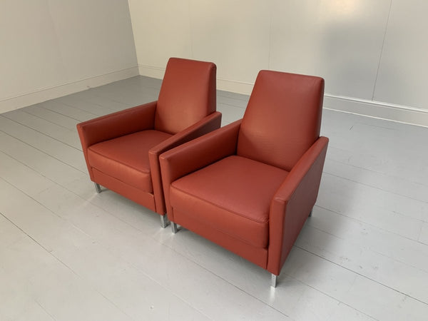 Moroso Hyde Park Sofa & 2 Armchair Suite - In Red Pelle Leather @ REHAUS