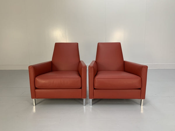 Moroso Hyde Park Sofa & 2 Armchair Suite - In Red Pelle Leather @ REHAUS