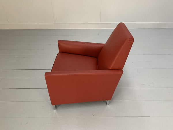 Moroso Hyde Park Sofa & 2 Armchair Suite - In Red Pelle Leather @ REHAUS
