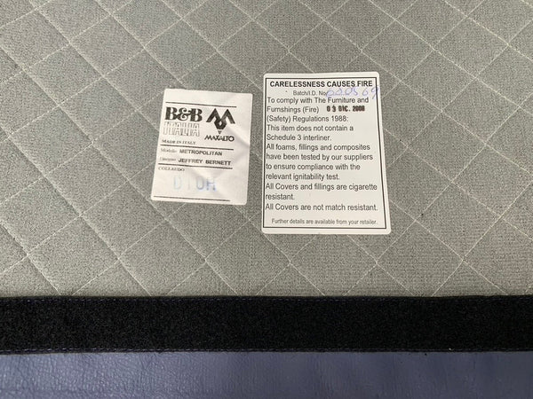 Pair of B&B Italia Metropolitan ME100 Armchairs - In Blue Gamma Leather @ REHAUS