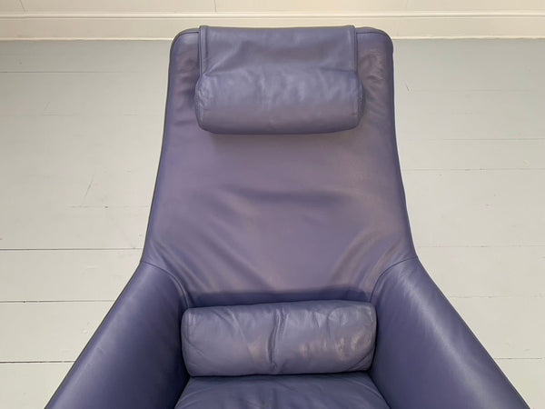 Pair of B&B Italia Metropolitan ME100 Armchairs - In Blue Gamma Leather @ REHAUS