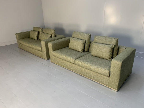 Pair of B&B Italia Omnia Sofas - 2.5 - Seat - In Pale Green Linen @ REHAUS