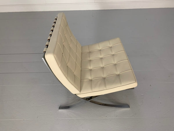 Pair of Knoll Studio Barcelona Chairs - In Pale Leather @ REHAUS