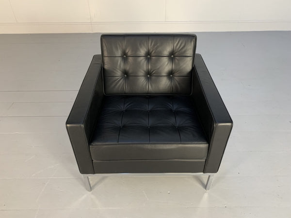 Pair of Knoll Studio Florence Knoll Lounge Chairs Armchairs - In Black Volo Leather @ REHAUS