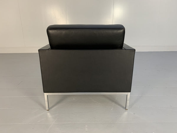 Pair of Knoll Studio Florence Knoll Lounge Chairs Armchairs - In Black Volo Leather @ REHAUS