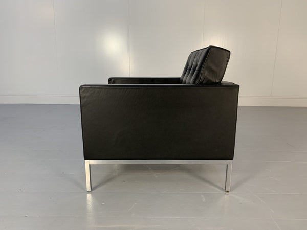 Pair of Knoll Studio Florence Knoll Lounge Chairs Armchairs - In Black Volo Leather @ REHAUS