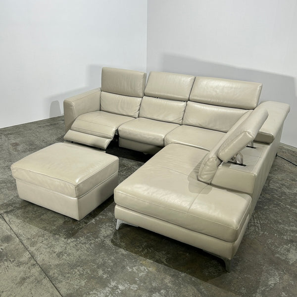Pensiero Electric Recliner Corner Sofa & Footstool by Natuzzi Editions @ REHAUS