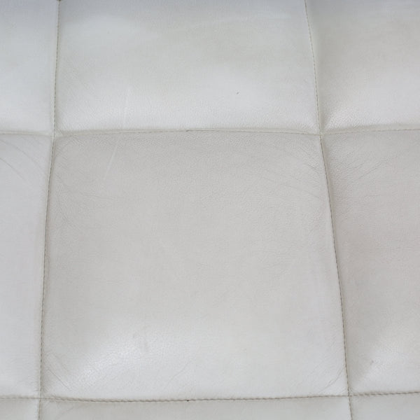 Poltrana Frau Hydra Castor Leather Sofa by Luca Scacchetti - Cream Cushion and Brown Frame @ REHAUS