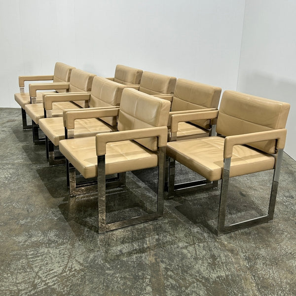 Poltrona Frau Aster X Leather Armchairs by Jean - Marie Massaud, Set of Eight @ REHAUS