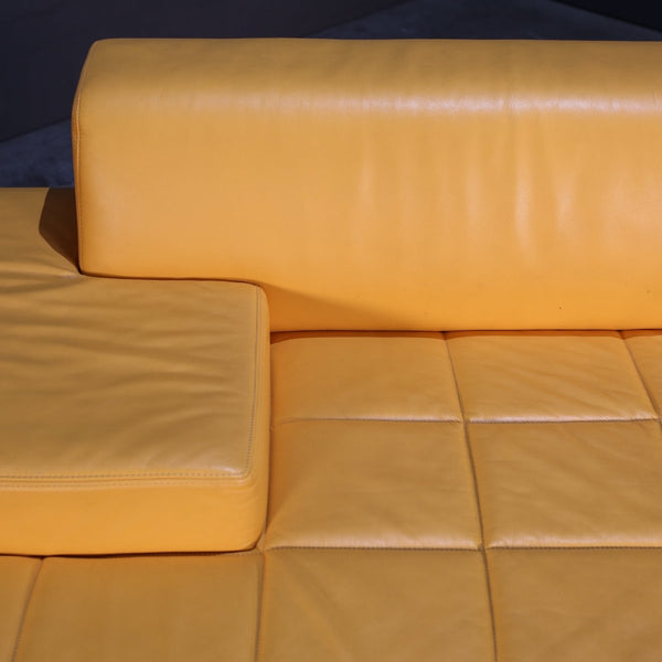 Poltrona Frau Yellow Faux Leather Sofa @ REHAUS