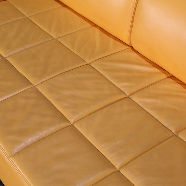 Poltrona Frau Yellow Faux Leather Sofa @ REHAUS