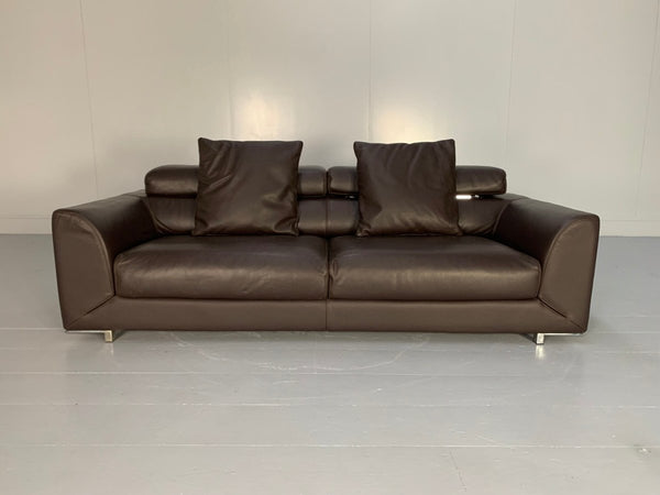 Roche Bobois 3 - Seat Sofa - In Dark Brown Leather @ REHAUS