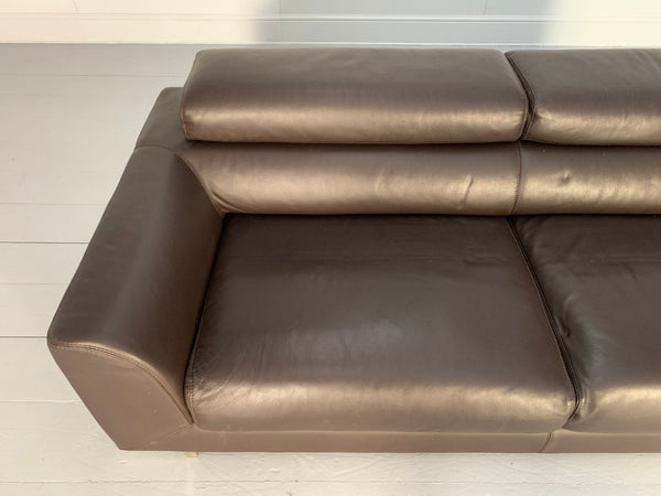 Roche Bobois 3 - Seat Sofa - In Dark Brown Leather @ REHAUS
