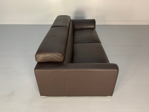 Roche Bobois 3 - Seat Sofa - In Dark Brown Leather @ REHAUS