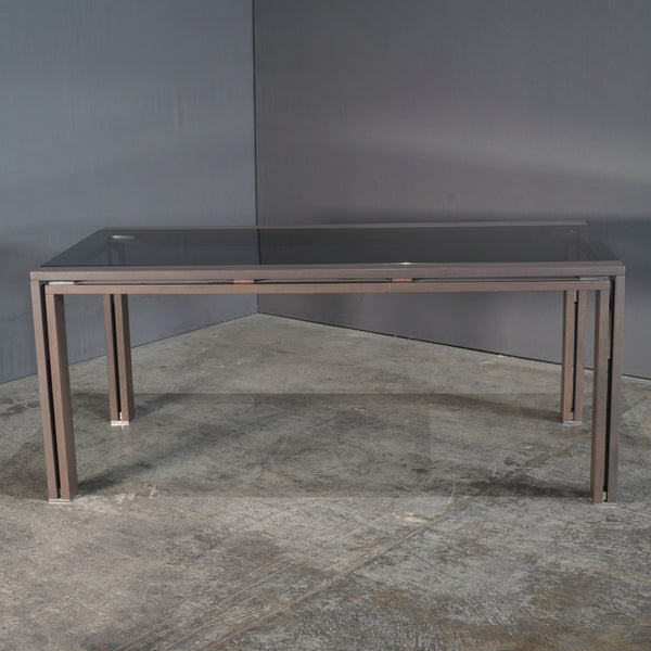 Roche Bobois Anthracite and Smoked Glass Box Dining Table @ REHAUS