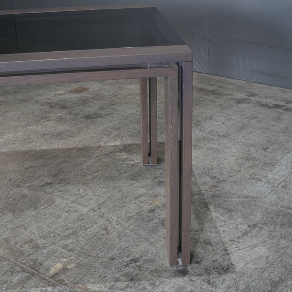 Roche Bobois Anthracite and Smoked Glass Box Dining Table @ REHAUS
