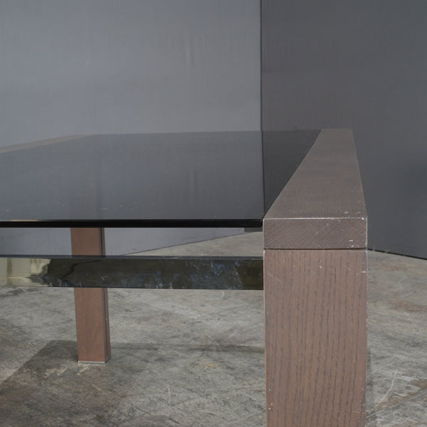 Roche Bobois Anthracite and Smoked Glass Box Dining Table @ REHAUS