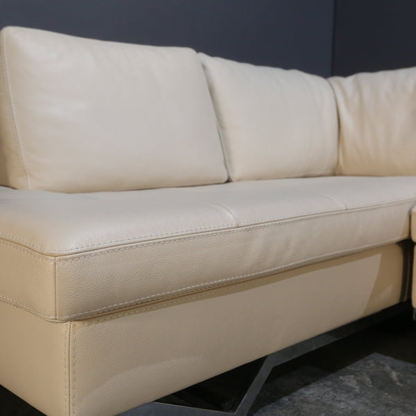 Roche Bobois Cream Leather Sectional Sofa @ REHAUS