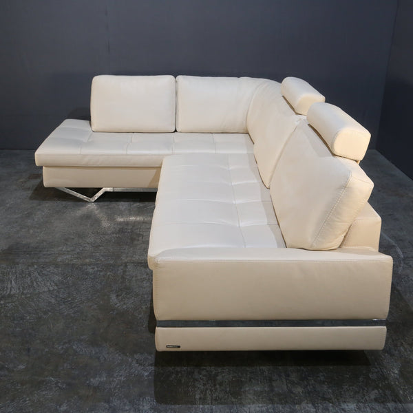 Roche Bobois Cream Leather Sectional Sofa @ REHAUS