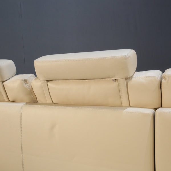 Roche Bobois Cream Leather Sectional Sofa @ REHAUS