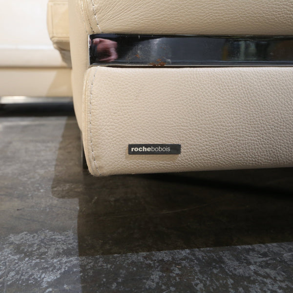 Roche Bobois Cream Leather Sectional Sofa @ REHAUS