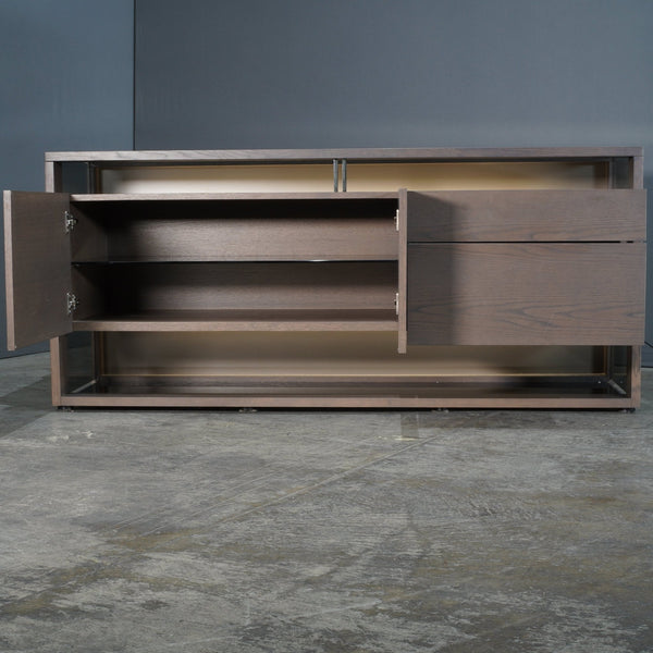 Roche Bobois Glassbox Sideboard in Anthracite & Smoked Glass @ REHAUS