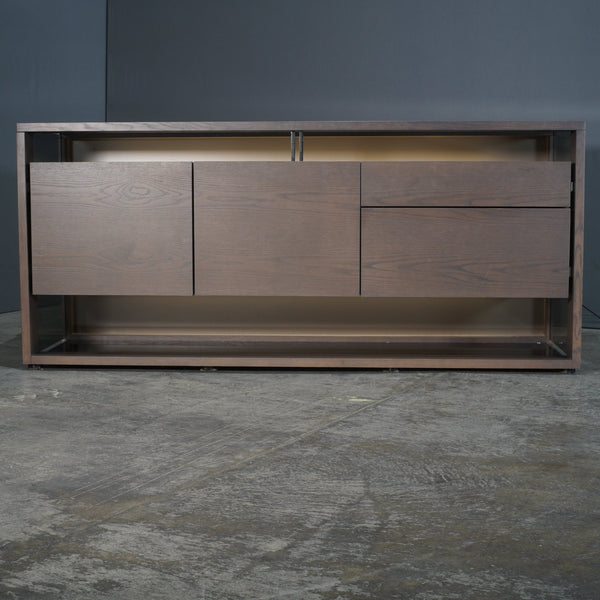 Roche Bobois Glassbox Sideboard in Anthracite & Smoked Glass @ REHAUS