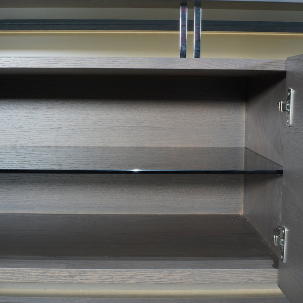 Roche Bobois Glassbox Sideboard in Anthracite & Smoked Glass @ REHAUS