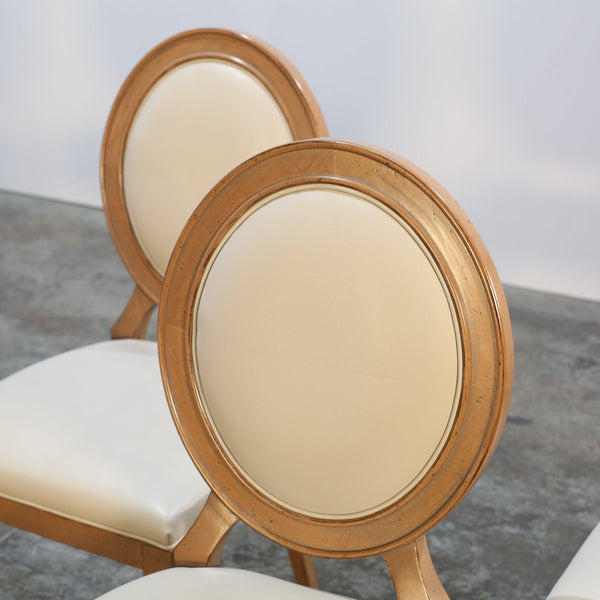 Roche Bobois Hortense Cream Leather Dining Chairs, Set of Six @ REHAUS