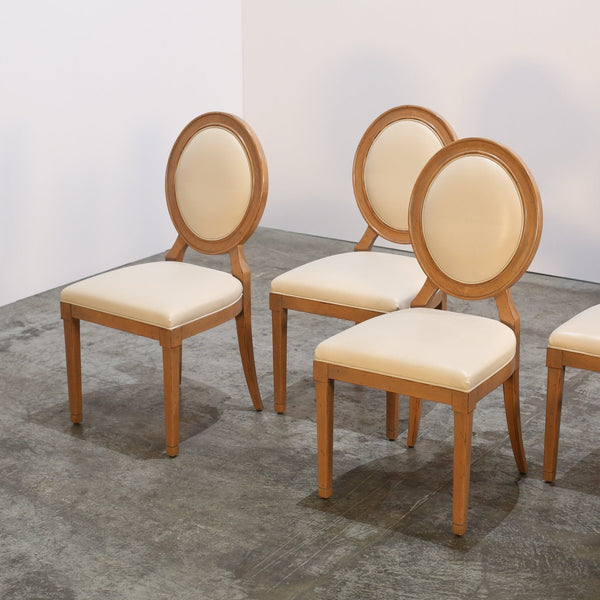 Roche Bobois Hortense Cream Leather Dining Chairs, Set of Six @ REHAUS