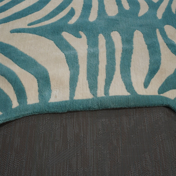 Small Blue and White Bespoke Zebra Rug @ REHAUS