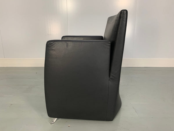 Suite of 10 Cerruti Baleri Italia Caprichair Dining Chairs Armchairs in Black Leather @ REHAUS