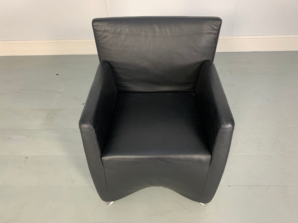 Suite of 10 Cerruti Baleri Italia Caprichair Dining Chairs Armchairs in Black Leather @ REHAUS