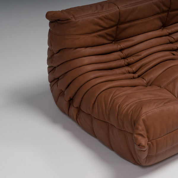 Togo Brown Leather Sofa by Michel Ducaroy for Ligne Roset, Set of 2 @ REHAUS