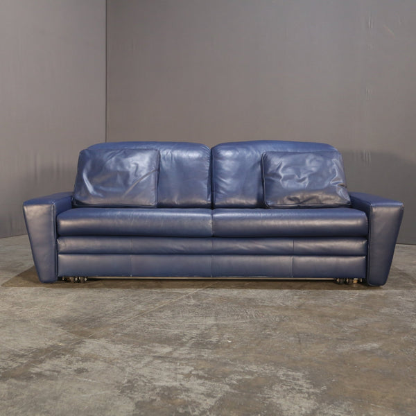 Vintage Three Seater Leather Sofa Bed by Rolf Benz @ REHAUS