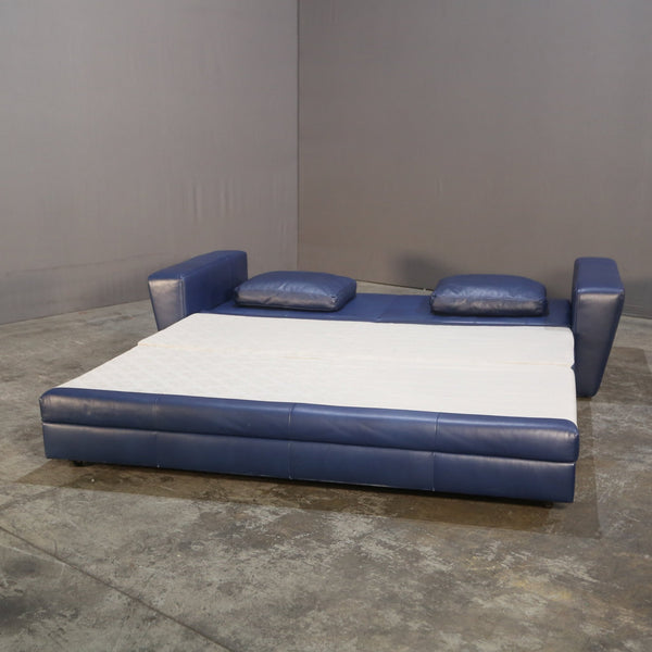 Vintage Three Seater Leather Sofa Bed by Rolf Benz @ REHAUS