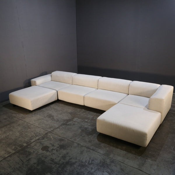 Vitra Soft Modular Four Seater Sofa and Ottoman by Jasper Morrison @ REHAUS