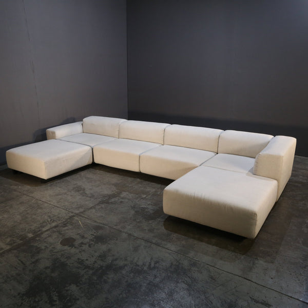 Vitra Soft Modular Four Seater Sofa and Ottoman by Jasper Morrison @ REHAUS