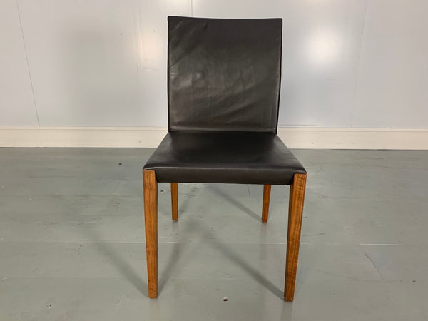 Walter Knoll Andoo 1100 Dining Chairs - In Dark Brown Leather & Walnut, Set of 10 @ REHAUS