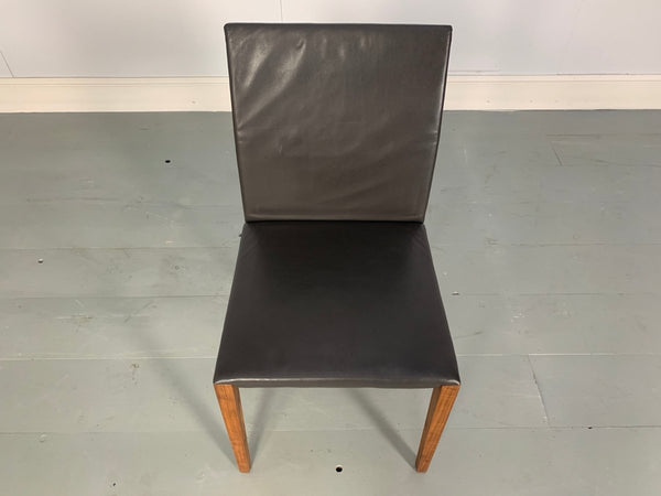 Walter Knoll Andoo 1100 Dining Chairs - In Dark Brown Leather & Walnut. Set of 8 @ REHAUS